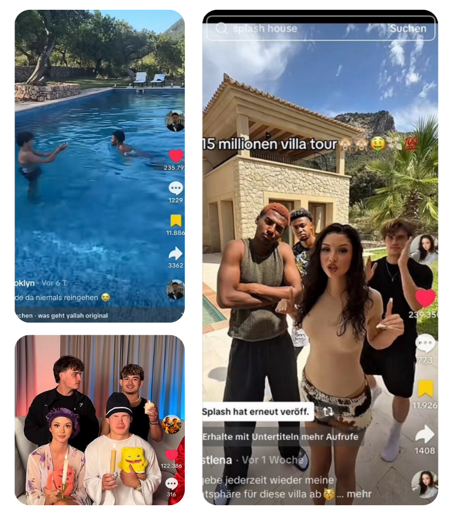 SPLASH House social screens collage